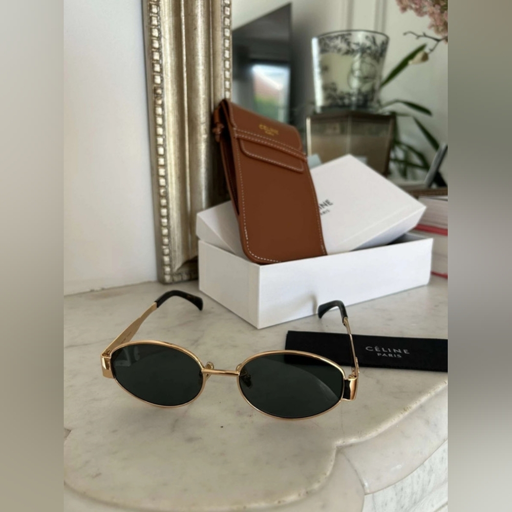 Celine Gold and Black Sunglasses